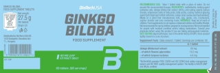 Biotech USA Ginkgo Biloba - 90 Tabletten