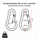 Karabinerhaken 60mm x 6mm