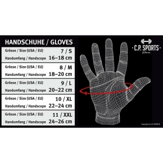 Fitness-Handschuh Klassik S/7 = 16-18cm