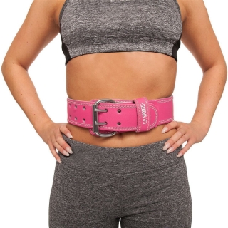 Lady-Gürtel Leder Pink XL = 95 - 125cm