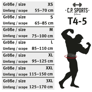 Gewichthebergürtel Komfort - extra breit - schwarz XS = 55 - 70cm