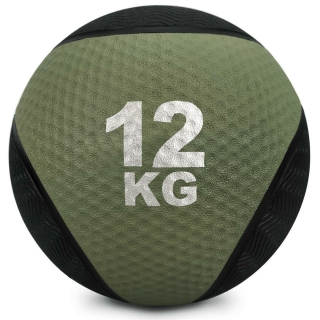 Medizinball farbig - Gummi 12 kg - oliv