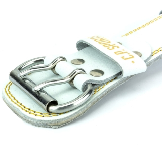 Leder Gürtel  - weiß gold S = 64 - 79cm