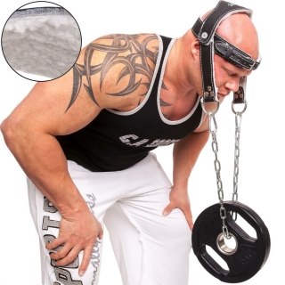 und Nackentrainer Leder gepolstert Schwarz Nackentraining Bodybuilding Kopf 