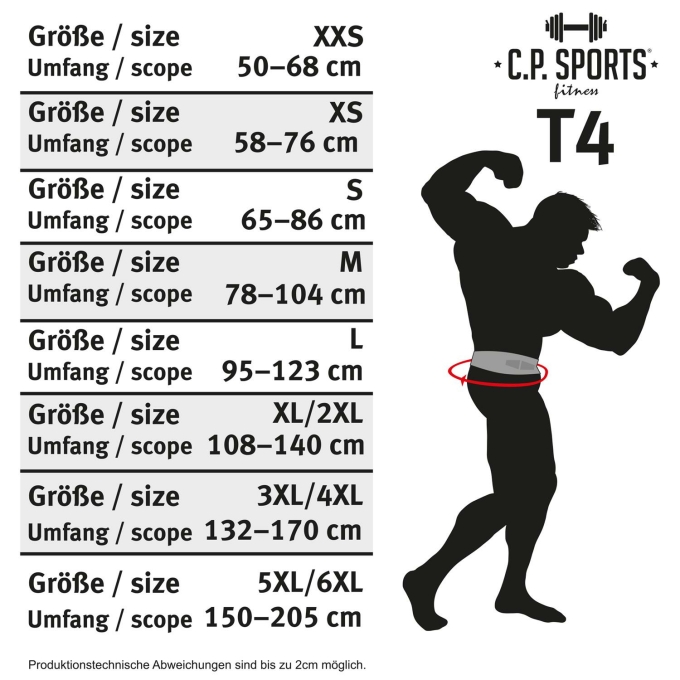 Sports Gewichthebergürtel Leder schwarz XXXXXL Trainingsgürtel mit Größentabelle XS C.P