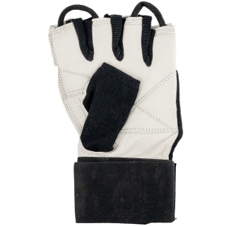 Sport und Fitness Handschuh Leder schwarz-weiß S