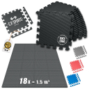 Puzzlematten – 18 Stück mit Umrandung = 1,5m² – schwarz