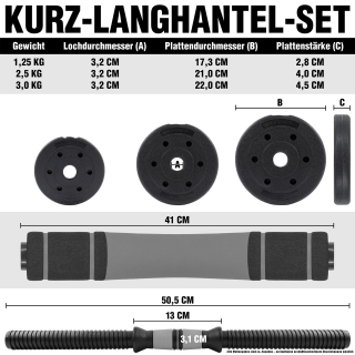 Kurz-Langhantelset 40 KG  Gruen