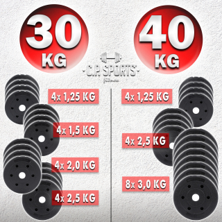 Kurz-Langhantelset 40 KG  Gruen