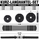 Kurz-Langhantelset 40 KG  Gruen