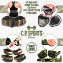 Camo Edition Gym Starter Pack CAMO GREEN - Gewichthebergürtel Komfort + Handgelenkbandagen + Zughilfen + Power Grips