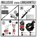 ALL INCLUSIVE Langhantel Set 50mm | 220cm Langhantel + 120cm SZ-Stange + 100kg Hantelscheiben Paare + Zubehör