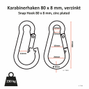 Karabinerhaken 80mm x 8mm