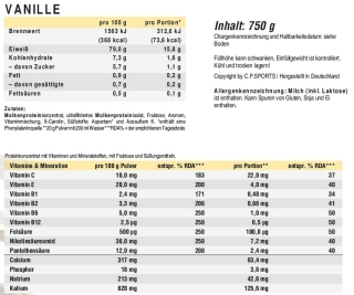 100% Whey Protein - 750g Dose Vanille
