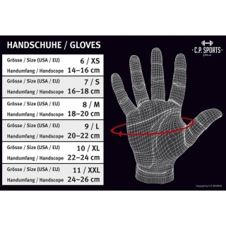 Power Grip Bandagen Handschuh S/7 = 16-18cm
