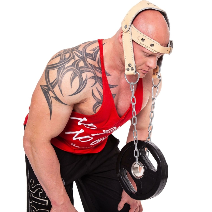 und Nackentrainer Leder gepolstert Schwarz Nackentraining Bodybuilding Kopf 