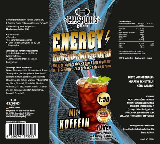 Energy (mit Koffein) + Pumpe