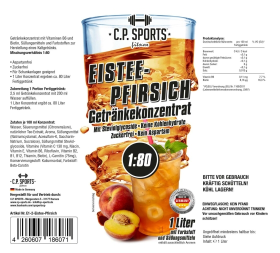 Eistee-Pfirsich + Pumpe